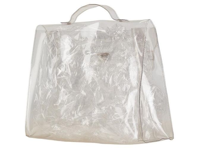 Hermès Sac à main tote en vinyle Kelly transparent Hermes - vue 2