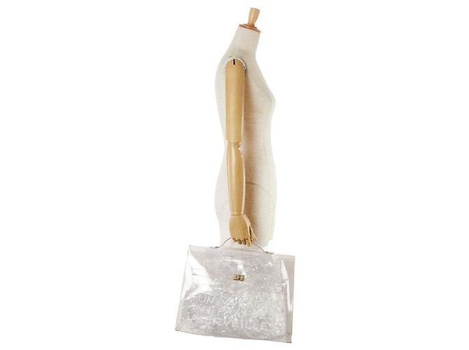 Hermès Sac à main tote en vinyle Kelly transparent Hermes - vue 6