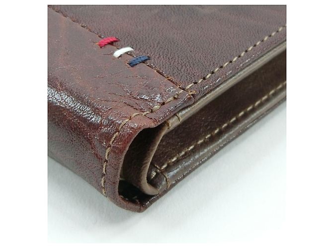 Autre Marque Billetera bifold Hush Puppies de cuero marrón Castaño - vista 4