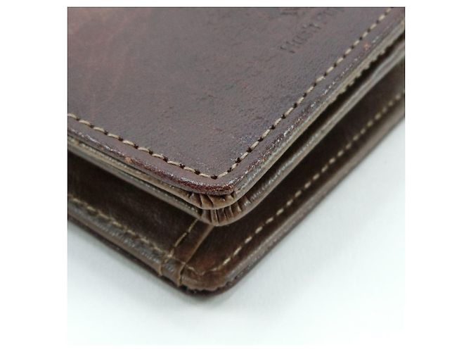 Autre Marque Billetera bifold Hush Puppies de cuero marrón Castaño - vista 5
