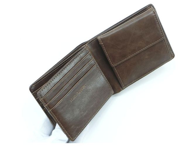 Autre Marque Billetera bifold Hush Puppies de cuero marrón Castaño - vista 6