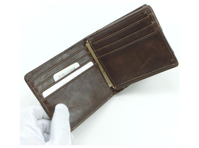 Autre Marque Billetera bifold Hush Puppies de cuero marrón Castaño - vista 7