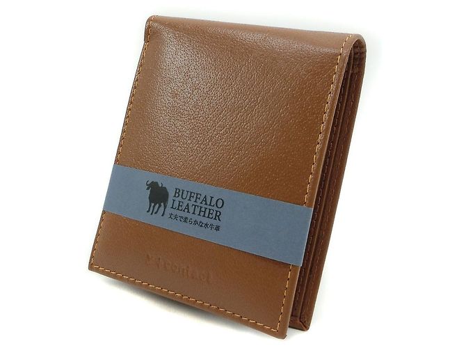 Autre Marque Bifold-Geldbörse aus Büffelleder in Camel Braun - Ansicht 2
