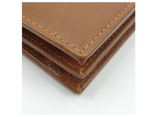 Autre Marque Bifold-Geldbörse aus Büffelleder in Camel Braun - Ansicht 5