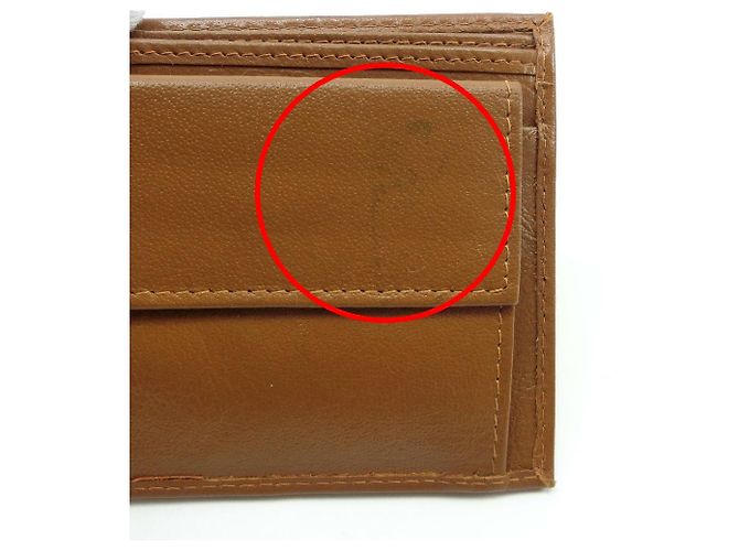 Autre Marque Bifold-Geldbörse aus Büffelleder in Camel Braun - Ansicht 8