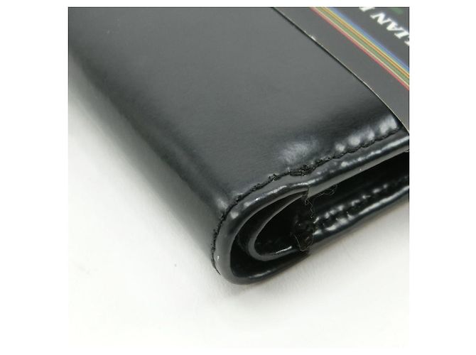 Autre Marque Billetera bifold de cuero italiano negra Negro - vista 4