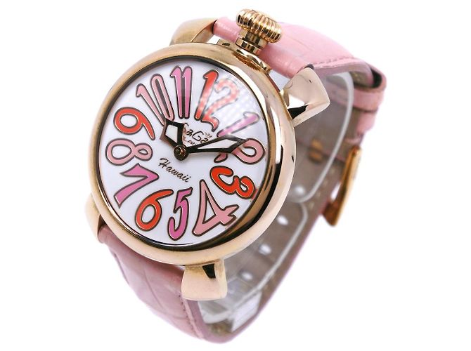 Autre Marque Gaga Milano MANUALE 40 Edelstahl Uhr Pink - Ansicht 2