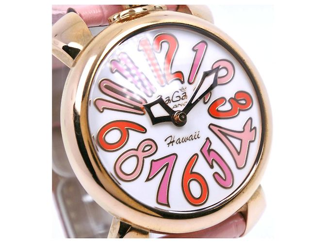 Autre Marque Gaga Milano MANUALE 40 Edelstahl Uhr Pink - Ansicht 3