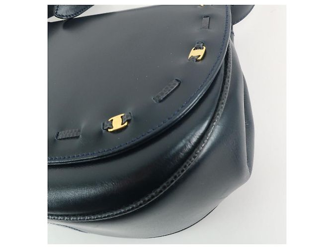 Borsa a Spalla Vera in Pelle di Vitello Salvatore Ferragamo Blu - vista 3