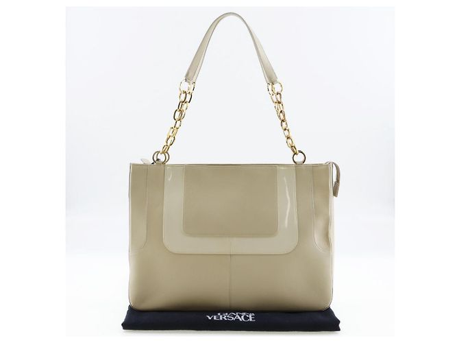 Sac à épaule en chaîne de veau Versace Beige - vue 3