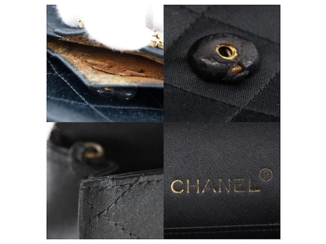 Borsa a spalla in satin matelassé con strass di Chanel Nero - vista 6