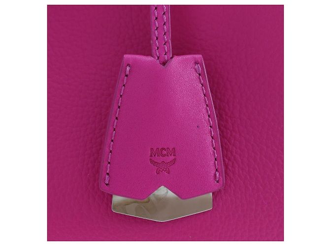 MCM Mira Borsa in Pelle 2WAY Borsa a Spalla Rosa - vista 12