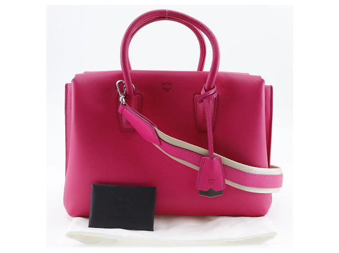 MCM Mira Borsa in Pelle 2WAY Borsa a Spalla Rosa - vista 15