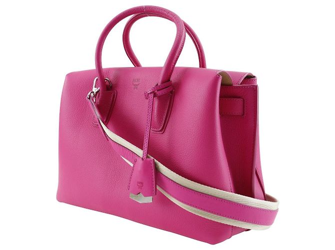 MCM Mira Borsa in Pelle 2WAY Borsa a Spalla Rosa - vista 2