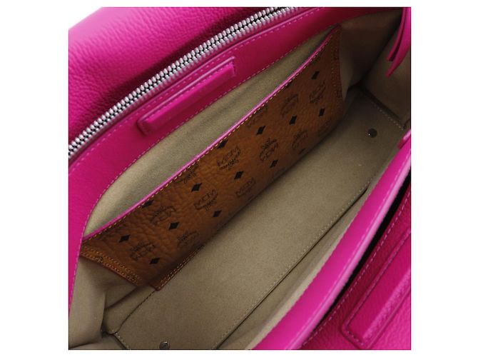 MCM Mira Borsa in Pelle 2WAY Borsa a Spalla Rosa - vista 8