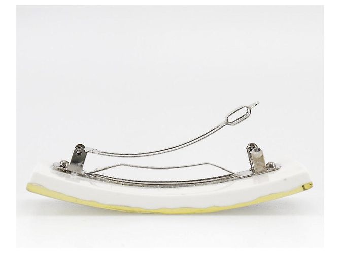 Fermaglio per capelli in plastica e metallo Chanel Bianco - vista 3