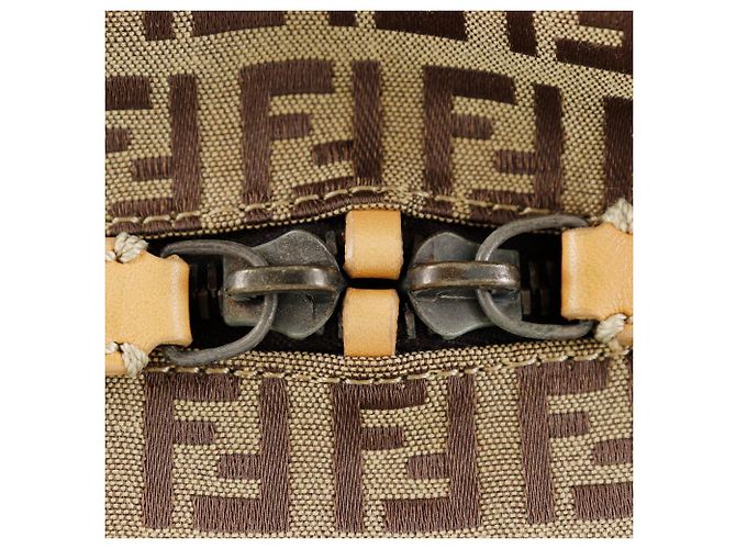 Borsa Boston Fendi Zucchino in tela di nylon e pelle - vista 9