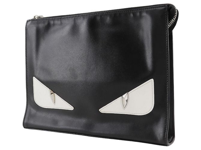 Borsa Clutch Fendi Bugs Monster 7VA433 Nero - vista 2