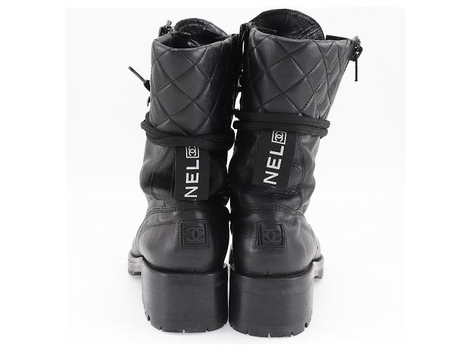 Botas de cuero Chanel negras Negro - vista 3