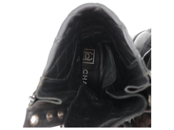 Botas de cuero Chanel negras Negro - vista 7