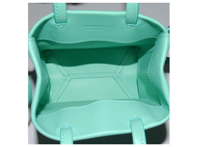 Tiffany & Co. Mini Borsa Shopping 2way in Pelle di Vitello Gatto da Strada Blu - vista 3