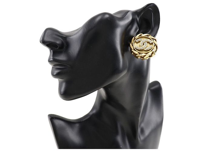 Orecchini Chanel Coco Mark placcati in oro con strass D'oro - vista 2