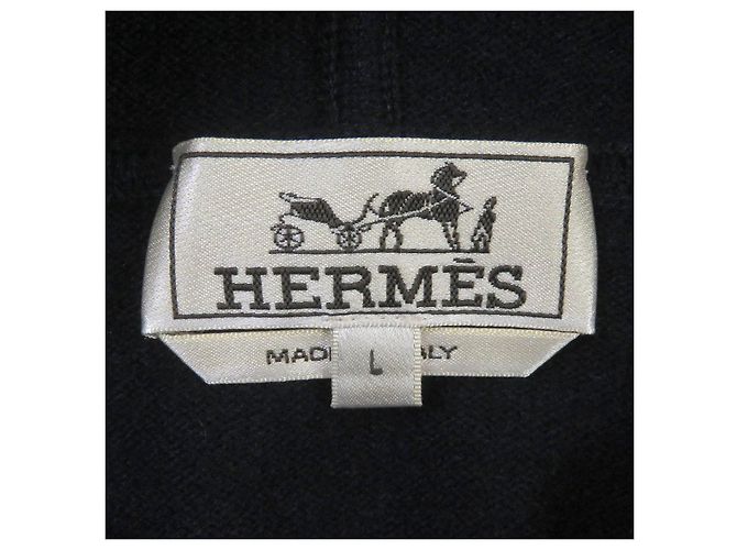 Hermès Sudadera con media cremallera H Logo de cachemira Hermes azul marino - vista 5
