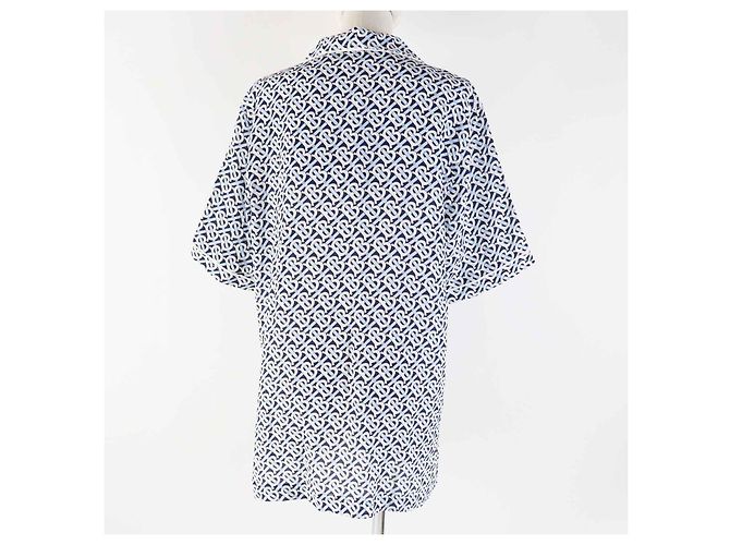 Camicia da pigiama in seta con monogramma e logo Burberry - vista 4