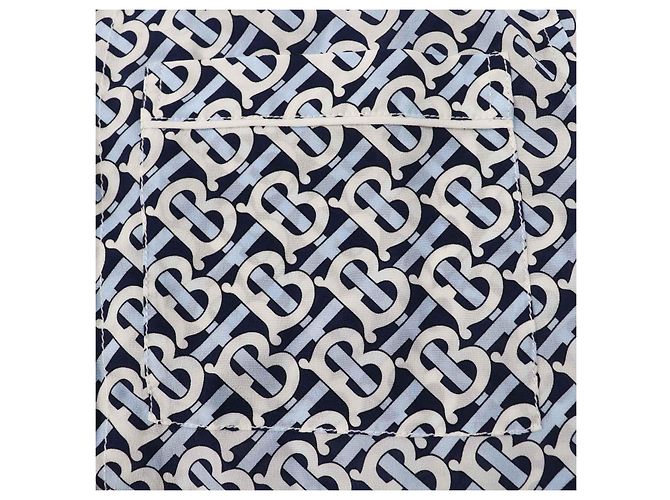 Camicia da pigiama in seta con monogramma e logo Burberry - vista 5