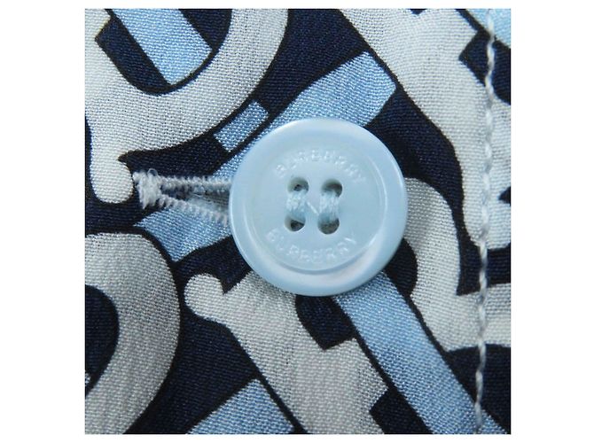 Camicia da pigiama in seta con monogramma e logo Burberry - vista 6