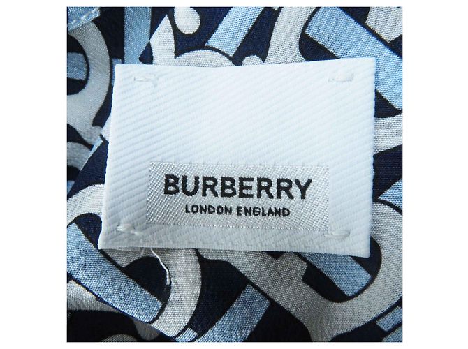 Camicia da pigiama in seta con monogramma e logo Burberry - vista 7