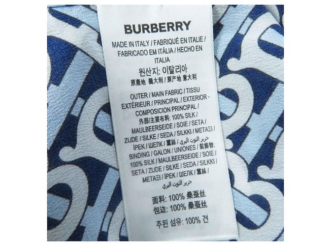 Camicia da pigiama in seta con monogramma e logo Burberry - vista 9