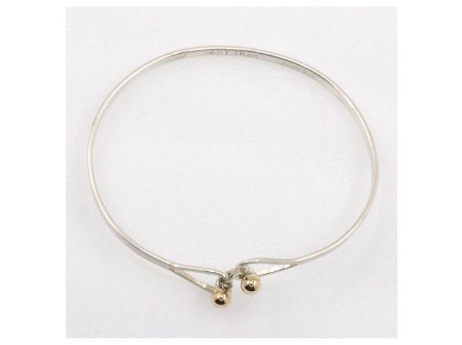 Tiffany & Co Bracciale doppio cuore con gancio e occhiello in argento/oro di Tiffany - vista 6