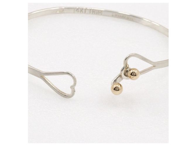 Tiffany & Co Bracciale doppio cuore con gancio e occhiello in argento/oro di Tiffany - vista 8
