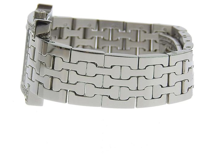 Hermès Reloj Hermes H con bisel de diamante, cuarzo, acero inoxidable Plata - vista 4