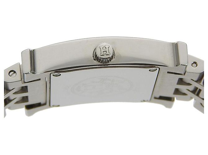 Hermès Reloj Hermes H con bisel de diamante, cuarzo, acero inoxidable Plata - vista 6