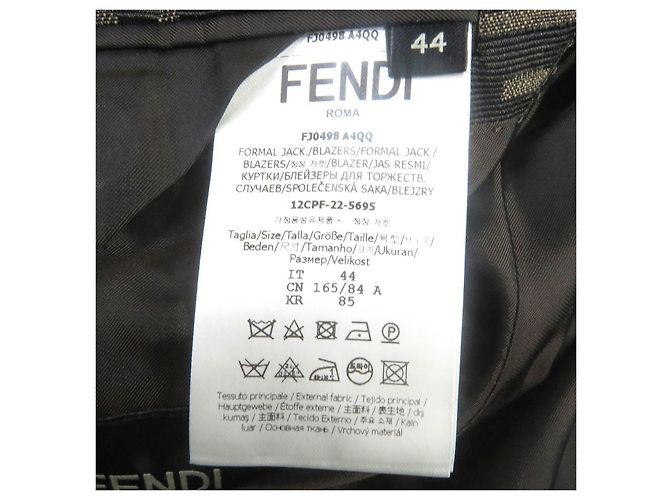 Traje Fendi FF Logo Estampado Zucca Marrón 44 Castaño - vista 10