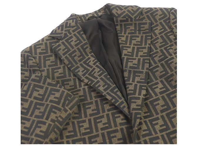 Traje Fendi FF Logo Estampado Zucca Marrón 44 Castaño - vista 2