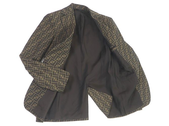 Traje Fendi FF Logo Estampado Zucca Marrón 44 Castaño - vista 3