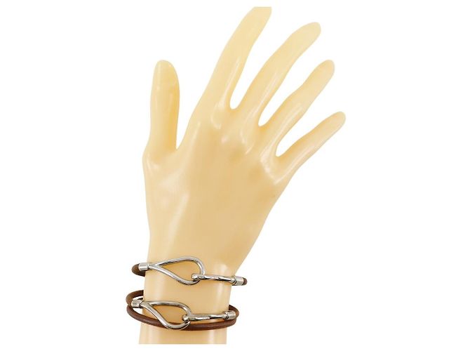 Hermès Set di collana choker in pelle Jumbo Hermes Marrone - vista 2