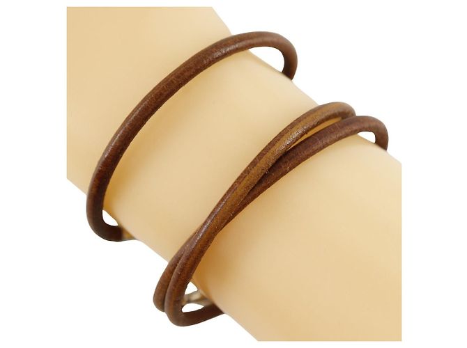 Hermès Set di collana choker in pelle Jumbo Hermes Marrone - vista 3