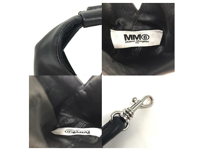 Autre Marque Borsa a spalla in pelle MM6 Maison Margiela Nero - vista 5