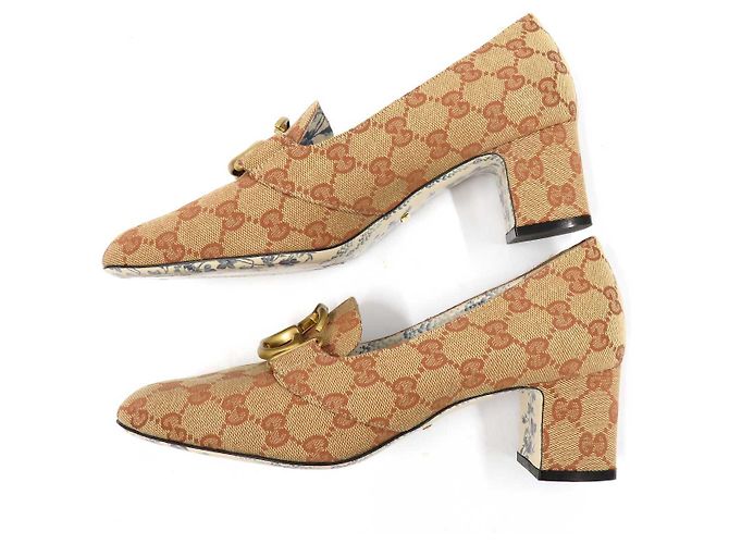 Zapatos de tacón medio Gucci GG Marmont marrones - vista 4