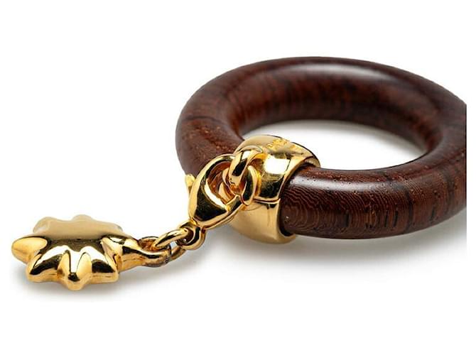 Ring Hermès Anello per sciarpa Hermes Marrone Oro Legno - vista 2