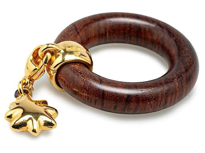 Ring Hermès Anello per sciarpa Hermes Marrone Oro Legno - vista 3