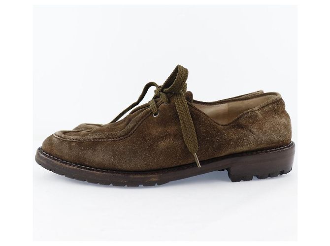 Mocassini in suede Chanel con il marchio Coco Marrone - vista 2