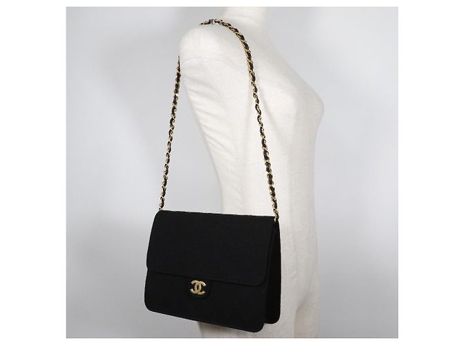 Borsa a spalla in cotone Matelassé di Chanel Nero - vista 8