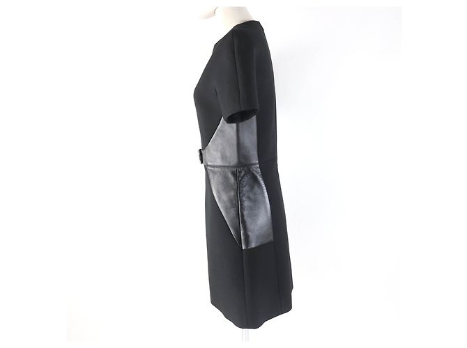 Louis Vuitton Woll-Seiden-Lederkleid Schwarz 34 - Ansicht 2