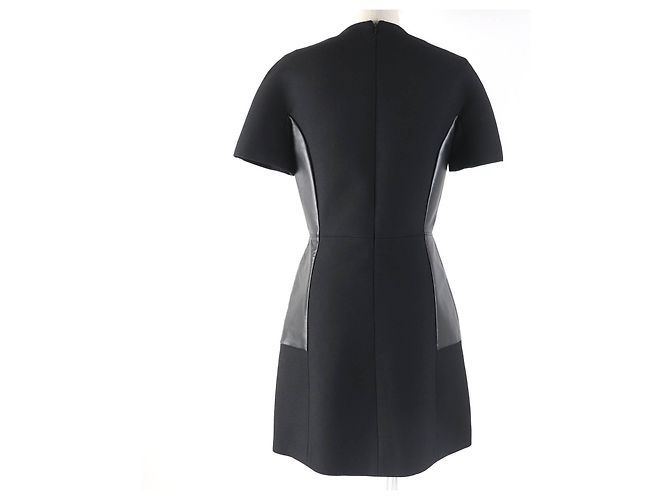 Louis Vuitton Woll-Seiden-Lederkleid Schwarz 34 - Ansicht 3