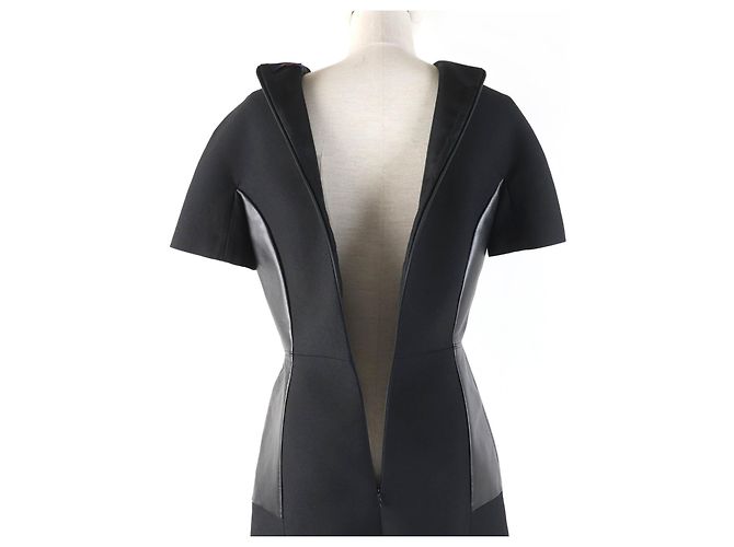 Louis Vuitton Woll-Seiden-Lederkleid Schwarz 34 - Ansicht 5